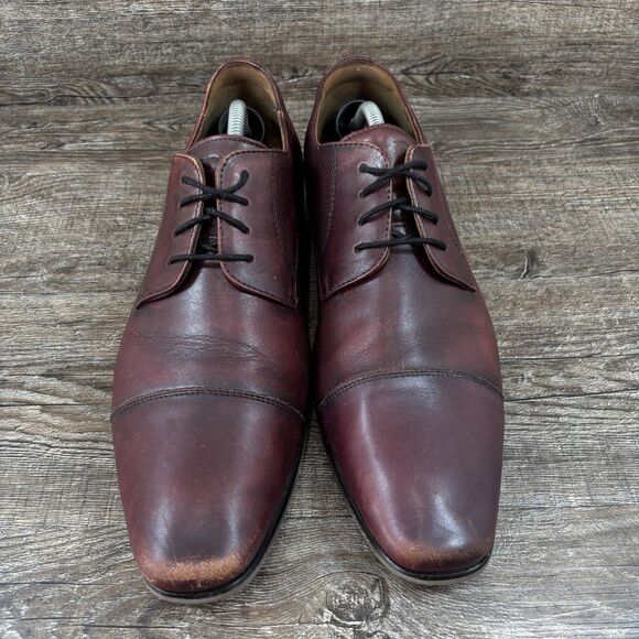 Florsheim Postino Dress Shoes Men\'s 10.5 D Burgundy Leather Cap Toe Oxford main image 4